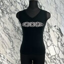 CHROME HEARTS Floral Cross Print Tank Top Size ONE SIZE クロムハーツ フローラルクロス プリント タンクトップ オールドクロム 初期クロム バックロゴ レディースサイズ ブラック サイズONE SIZE 【250809】【中古-B】