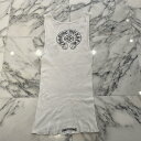 CHROME HEARTS Back Horseshoe Print Tank Top Size L クロムハーツ バックホースシュープリント タンクトップ スクロールロゴ ロング丈 ホワイト×ブラック サイズL 【250831】【中古-A】