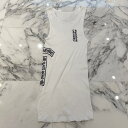 CHROME HEARTS Vertical Side Logo Tank Top Size L クロムハーツ ヴァーティカル サイドロゴ タンクトップ スクロールロゴ プリント ホワイト×ブラック サイズL【250830】【新古品】