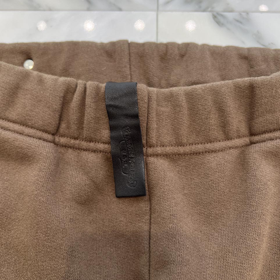 CHROME HEARTS SLO RIDE Logo Embroidery Sweat Long Pants Size S クロムハーツ スローライド ロゴ刺繍 スウェットロングパンツ シルバープレート ドローストリング ブラウン×ホワイト サイズS【250902】【中古-B】