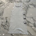CHROME HEARTS Viny Heart "Love You" Rib Tank Top Size L クロムハーツ ヴィニーハート "ラブユー" リブ タンクトップ ワンピース レディースサイズ スクロールロゴ ホワイト×ブラック サイズL【250903】【中古-B】