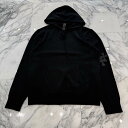 CHROME HEARTS Y NOT Leather Cross Patch Cashmere Knit Pullover Hoodie Size M クロム...