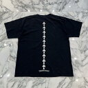 CHROME HEARTS Tire Track Tee Size XL クロムハーツ タイヤトラック Tシャツ 半袖カットソー トリプルクロスプリント ボーンクロス オールドクロム 初期クロム ブラック×ホワイト サイズXL【250905】【中古-B】