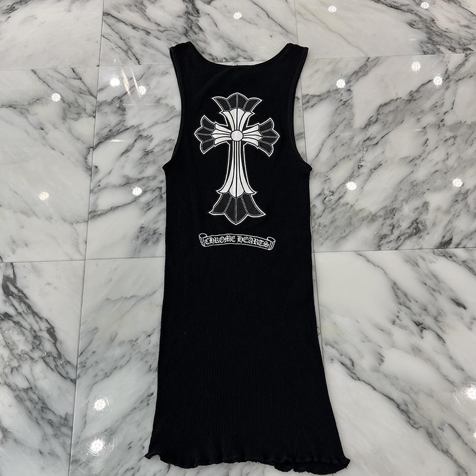 CHROME HEARTS Double CH Cross Print Tank Top Size Sクロムハーツ ダブル CHクロスプリント タンクトップ 胸...
