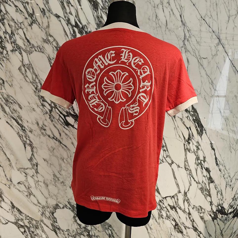 CHROME HEARTS Back Horseshoe Print Ringer Tee Size S クロムハーツ バックホースシュープリントリンガーTシャ...