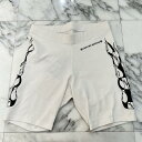 CHROME HEARTS × MATTY BOY Biker Short Size S クロムハーツ × マッティボーイ バイカーショーツ ハーフパンツ ハーフスパッツ レディースクロム ロゴプリント サイドプリント ホワイト×ブラック サイズS【250825】【中古-B】