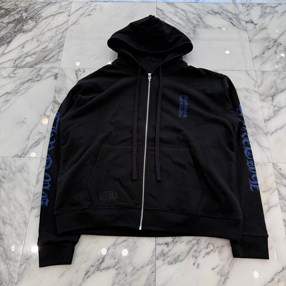 CHROME HEARTS Vertical Logo Zip Up Hoodie Size X