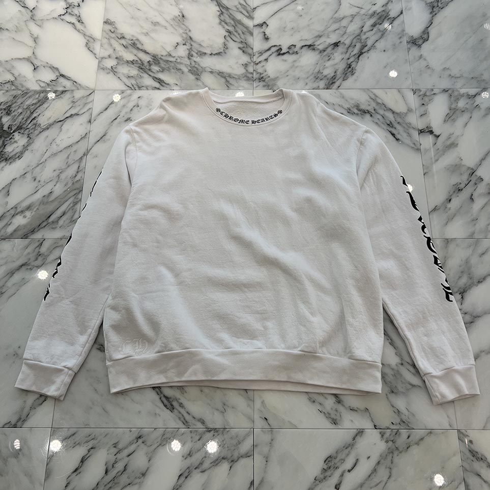 CHROME HEARTS Neck Logo Crewneck Sweatshirt Size