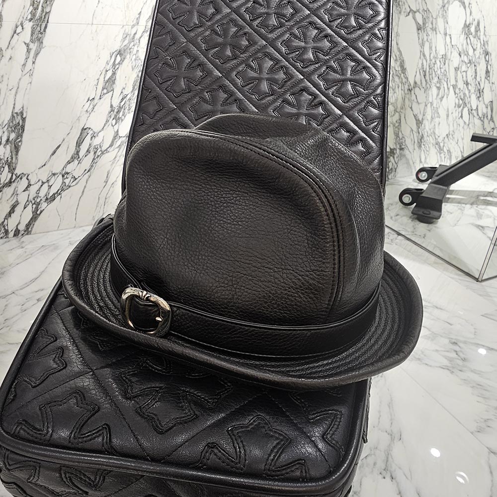 CHROME HEARTS FEDRA Leather Bucket Hat Size M ϡ եɥ 쥶 Хåȥϥå ˹ BSե쥢 ...