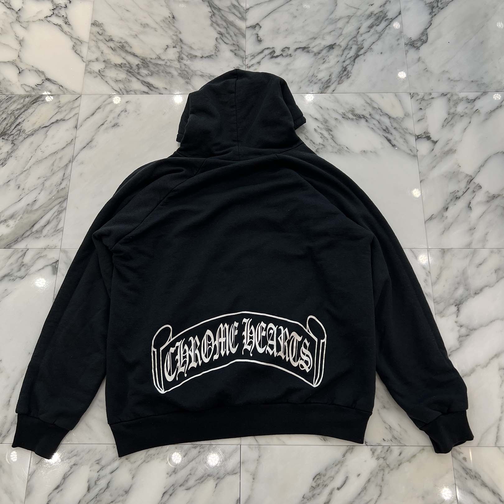 CHROME HEARTS Back Scroll Logo Thermal Hoodie Si