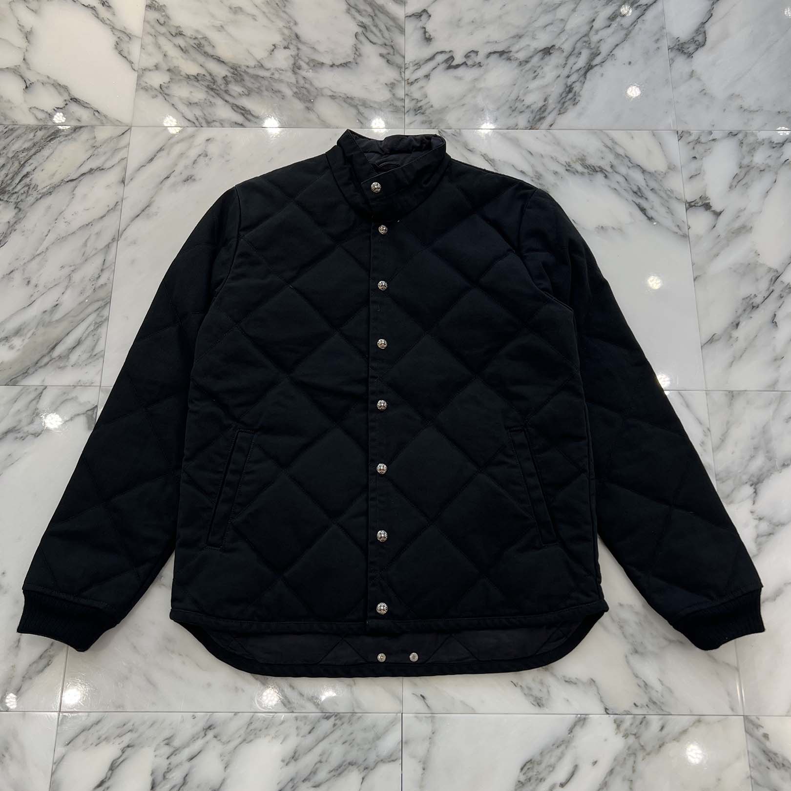 CHROME HEARTS Y NOT Cross Ball Button Quilted Jacket Size M クロムハーツ ワイノット クロスボールボ...