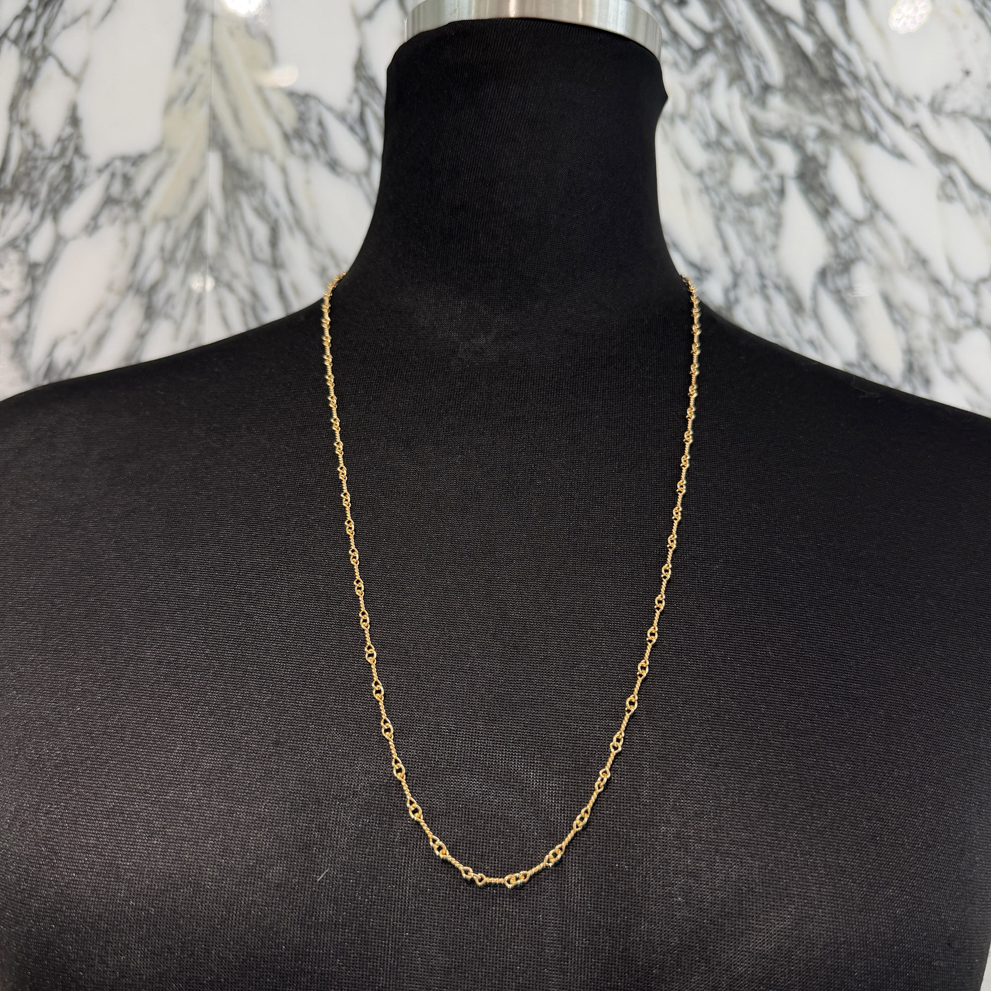 CHROME HEARTS 22K Twist Chain Necklace Size 24 Inch クロムハーツ 22K ツイスト...