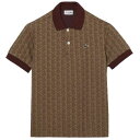 ラコステ LACOSTE モノグラムジャカードポロシャツ(メンズ) [サイズ：M(4)] [カラー：ボルドー] #DH0073-10-MKJ 2023SS【送料無料】【スポーツ・アウトドア アウトドア ウェア】