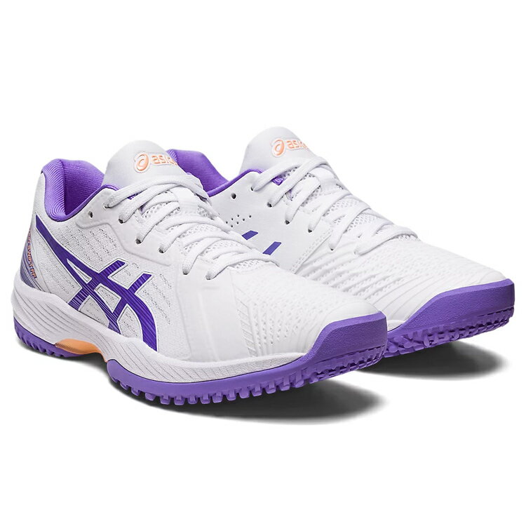 アシックス ASICS ソリューションスイフト FF レディーステニスシューズ (オムニ・クレー) [サイズ：24.0cm] [カラー：ホワイトー×アメジスト] #1042A199-105 2023SS【あす楽 送料込み(沖縄・離島を除く)】【スポーツ・アウトドア テニス 競技用シューズ】