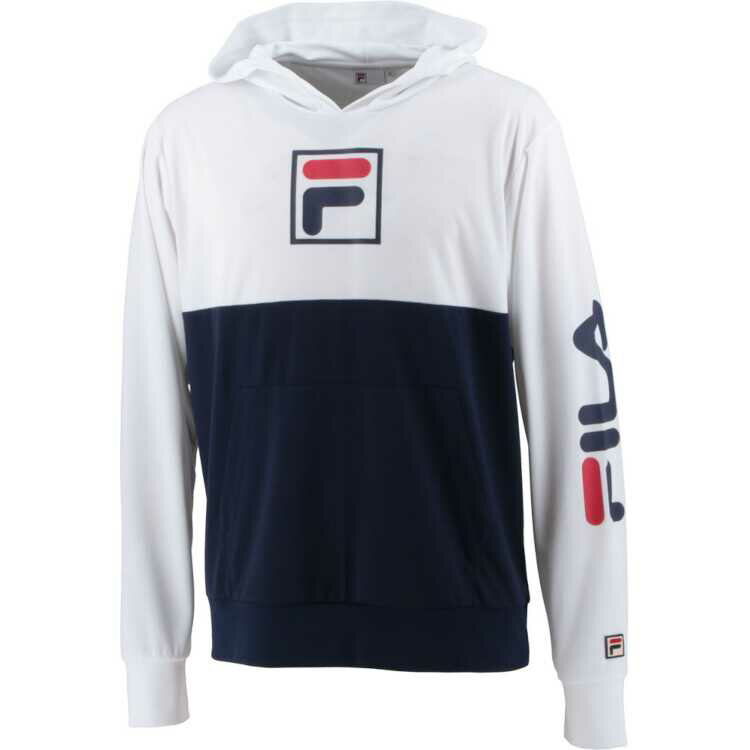 フィラ FILA プルパーカー(メンズ) [サイズ：L] [カラー：ホワイト] #VM5600-01 2023SS【あす楽 送料無料】【スポーツ・アウトドア テニス メンズウェア】