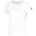 フィラ FILA アップリケTシャツ（レディース) [サイズ：L] [カラー：ホワイト] #VL2819-01 2024SS【送料無料】【スポーツ・アウトドア テニス レディースウェア】