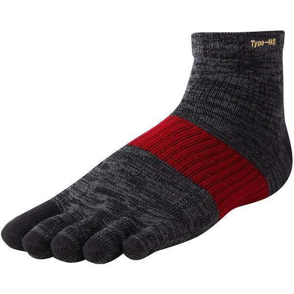 アールエルソックス RXL SOCKS メリノソックス 5本指タイプ Type-MS [サイズ：M(24-26cm)] [カラー：グレーミックス×レッド] #MW-2001-9130 【スポーツ・アウトドア スポーツウェア・アクセサリー その他】