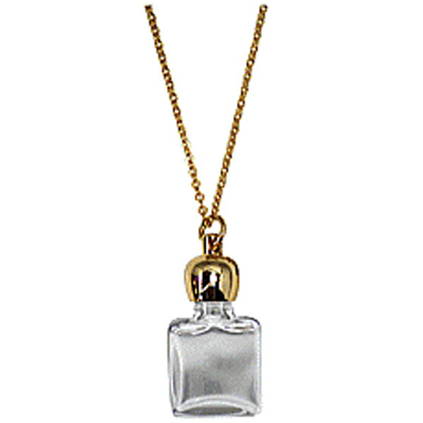 香水 HIROSE ATOMIZER 1cc アロマペンダント穴あきタイプ 14184 穴あきスクエア (クリア/ゴールド) 1ml 【フレグランス ギフト プレゼント 誕生日 アトマイザー】【1cc アロマペンダント穴あきタイプ 】