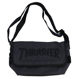 スラッシャー THRASHER Coating Flap Shoulder [カラー：ブラック×ブラック] #THR-150-9090 【スポーツ・アウトドア スケートボード・インラインスケート バッグ・ケース】