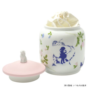 深川製磁ペット骨壷愛犬用3寸【ラベンダーとお友達】
