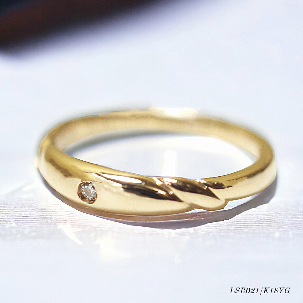 メモリアルリング LSR021 K18YG ゴールド製 完全防水セミオーダージュエリー 遺骨リング、 ...