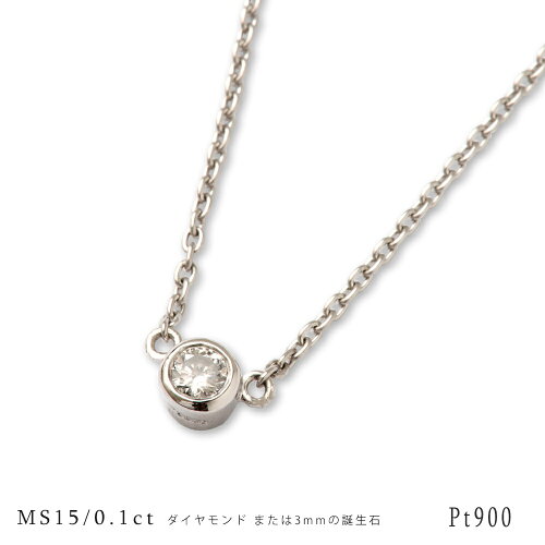 メモリアルジュエリーネックレスMS15【完全防水樹脂埋封ジュエリー】プラチナ×ダイヤモンド(誕生石)