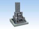 1平米区画 和型墓石(8.5号,8.5寸型)【巻き石・正方形型外枠石付き】特級グレー御影石 ダークグレープレミアム型(風防灯セット付) 文字・花彫刻付き 納骨室...
