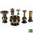 仏具セット 銅器仏具【銅器 東型 ボカシ上色 桜彫 6点セット】2.5寸 3.0寸 3.5寸 4.0寸 花立 火立 香炉 仏器 茶器 線香差し モダン 現代 小さい かわいい 仏具 桜柄仏具 真鍮仏具 桜 彫金入 桜彫