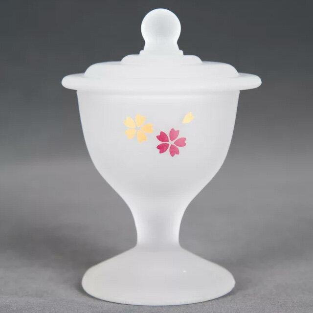 曇りガラス製 茶湯器 ホワイト 桜