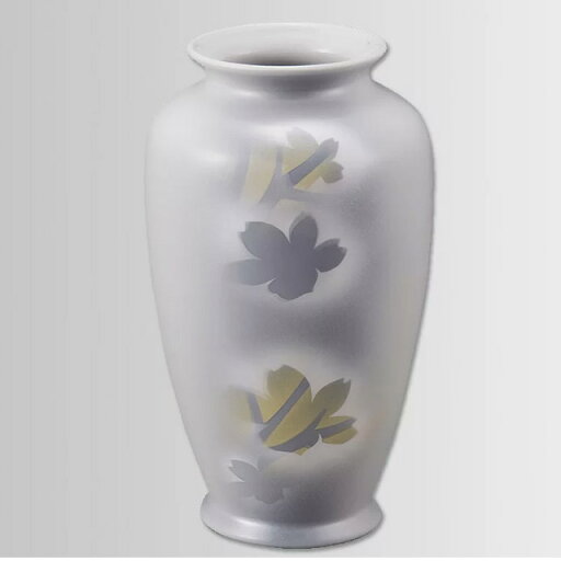 陶器 華九谷焼 紋箔銀彩 花立(花瓶) 8号 陶器 華九谷焼 紋箔銀彩 花立(花瓶) 8号