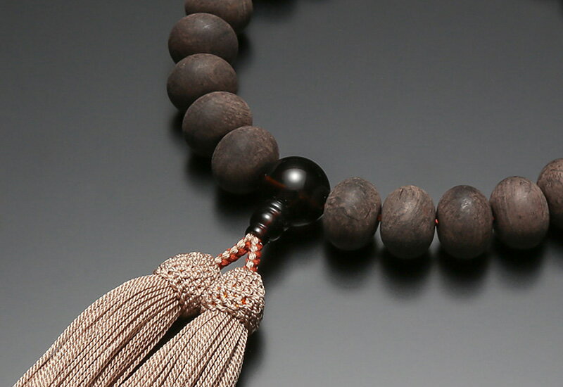 男性用念珠特上素挽黒檀みかん玉茶水...
