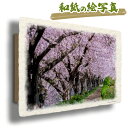 風水 絵画 玄関 おすすめ 開運 金運 インテリア グッズ 運気が上がる絵 水晶 玄関 に 飾る 絵 画 アートパネル 開運絵画 トイレ 風水画 風水 に 良い 絵 画 壁掛け 風景画 和紙の絵写真 30x21cm 花 春 ピンク 「川沿いの遊歩道と桜並木」 花の絵