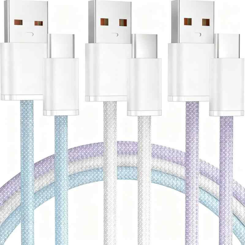 usb c ケーブルMFi認証2m+2m+2m/3本タイプc ケーブル Type C 3A急速充電 QC3.0対応 急速充電 PD対応 ナイロン編み 断線防止iPhone 16/15 Sony Xperia Nintendo Switch/ その他An