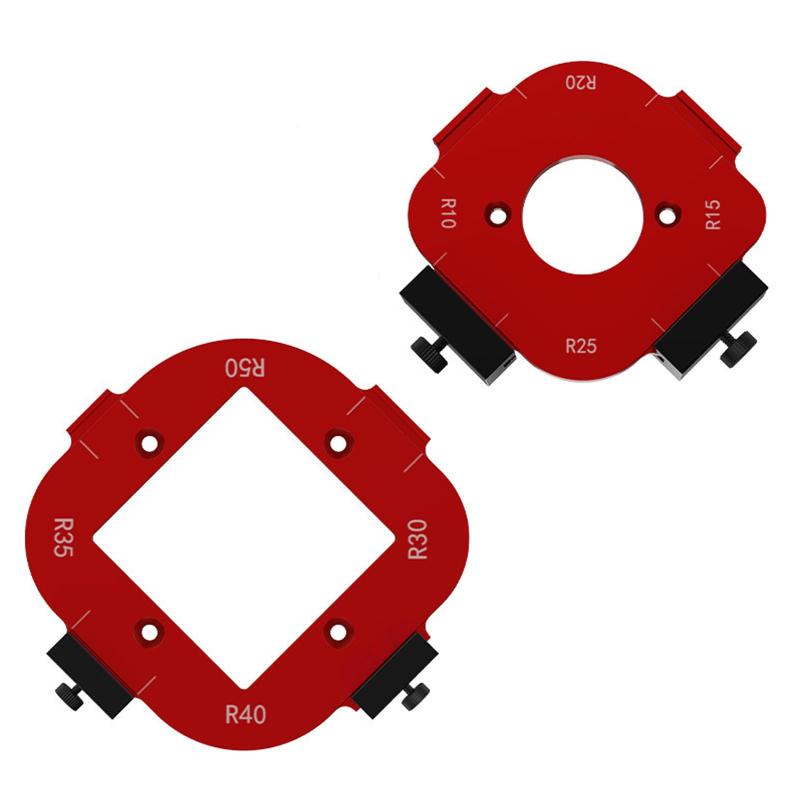 Botocoo 角治具 コーナー加工治具 トリマー用 半径治具 2点セット Rコーナー円弧ジグルーターテンプレート クイックジグルータービットテンプレート 木工ツール 治具 アーク切断補助ツール
