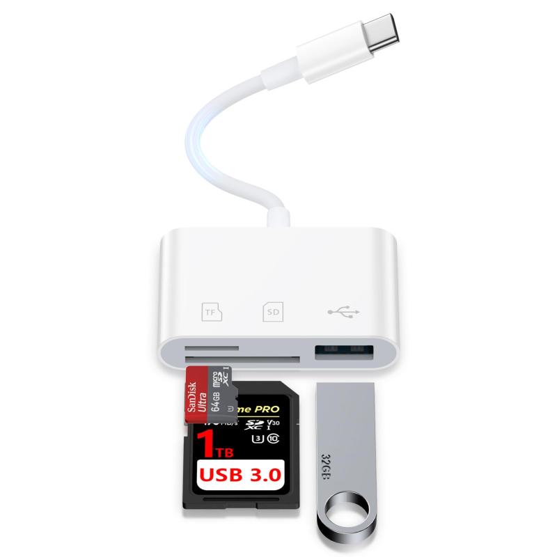 HUHUTa 3in1 iphone sdカードリーダー タイプc UHS-I/UHS-II/SDXC/SDHC/MicroSDXC/MicroSDHC/SDSC/SDUCなど対応 sd card reader 高速双方向転送 OTG機能 設定不要 持ち