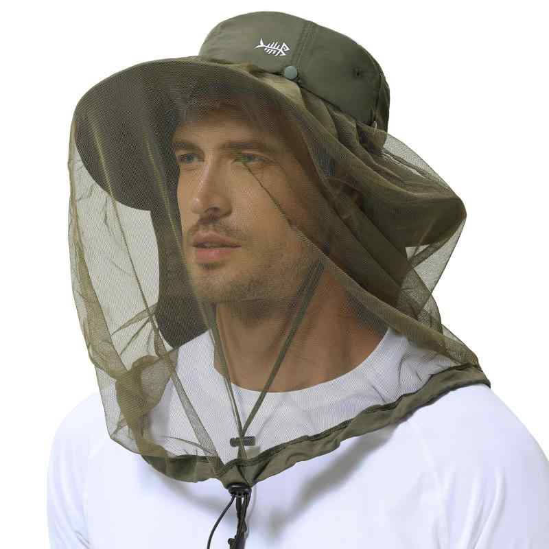 [Bassdash] バスダッシュ バグプルーフハット 虫除け ツバ広 釣り帽子 日除け布付 ネット付ハット 男女兼用