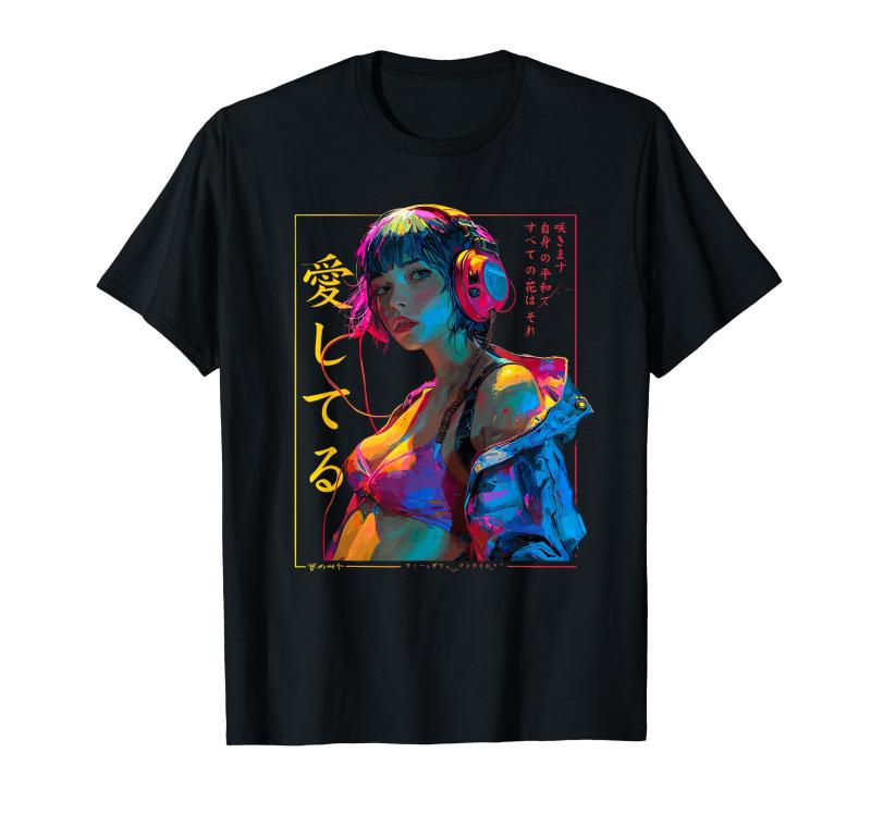 サイバーパンク・アニメ・ガール Tシャツ