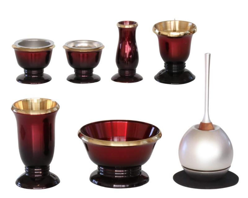 仏具6点+おりんセット 【銀河 ワインレッド 3.0寸】 memorishop-10008394 メモリーショップ サンプル画像2