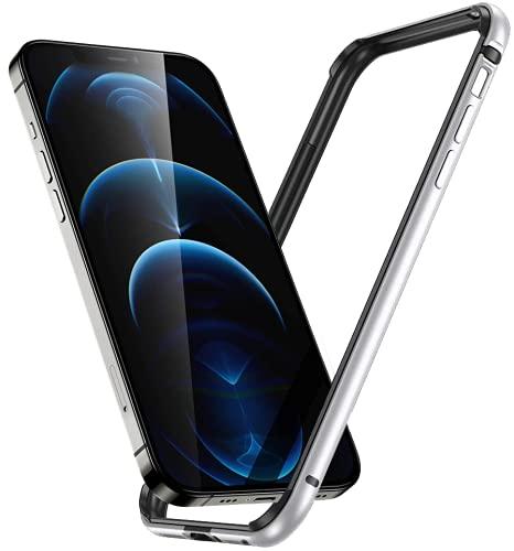 iPhone13ケース / iPhone13 Pro バンパー，iPhone13 Pro Max ケース/iPhone 13 Pro Maxバンパー，アルミバンパー レンズ保護 耐衝撃 ストラップホール付き [アルミ+シリコン 二重構造] 軽量 一体感