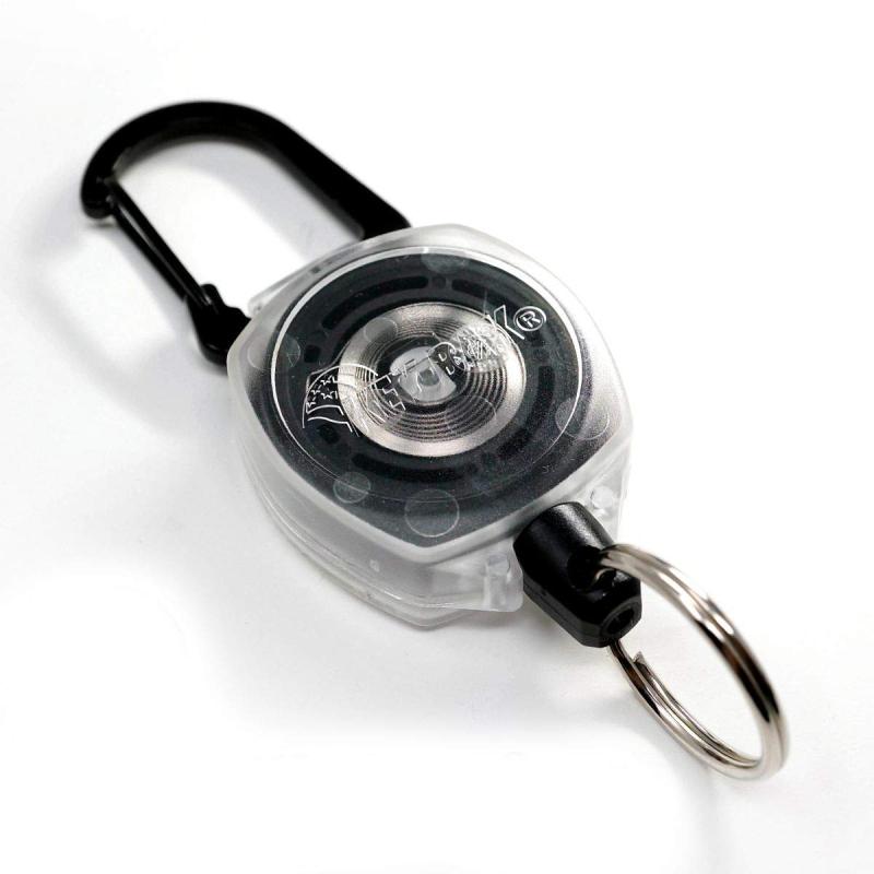 KEY-BAK サイドキック カラビナ付 リール キーホルダー 【色】クリアボディ 60cmケプラーコード 【KEYBAK 正規 品質2年付】