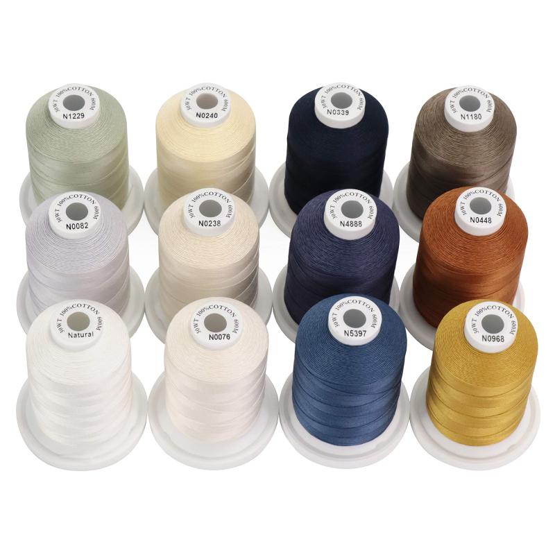 New brothread 多目的 マーセライズ加工コットン糸 30WT(50S/3) 600M(660Y) 各巻 キルティング