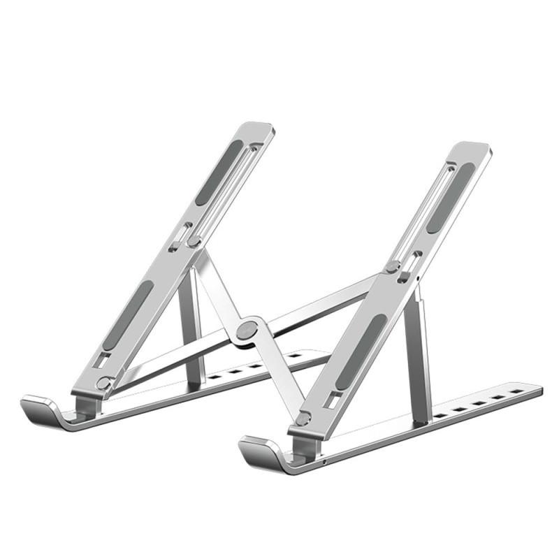 PCスタンド 6段階調整 アルミ合金製 パソコンスタンド ラップトップスタンド Laptop Stand, Aluminum Portable Folding Computer Holder, 6-Level Height, Silver, Black