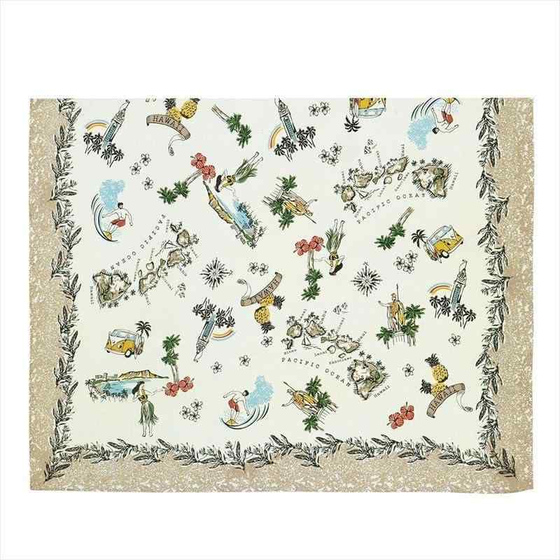 トモコーポレーシマルチクロス ハワイマップ ブラウン145x225cmBROWN145x225cmインド製綿100%