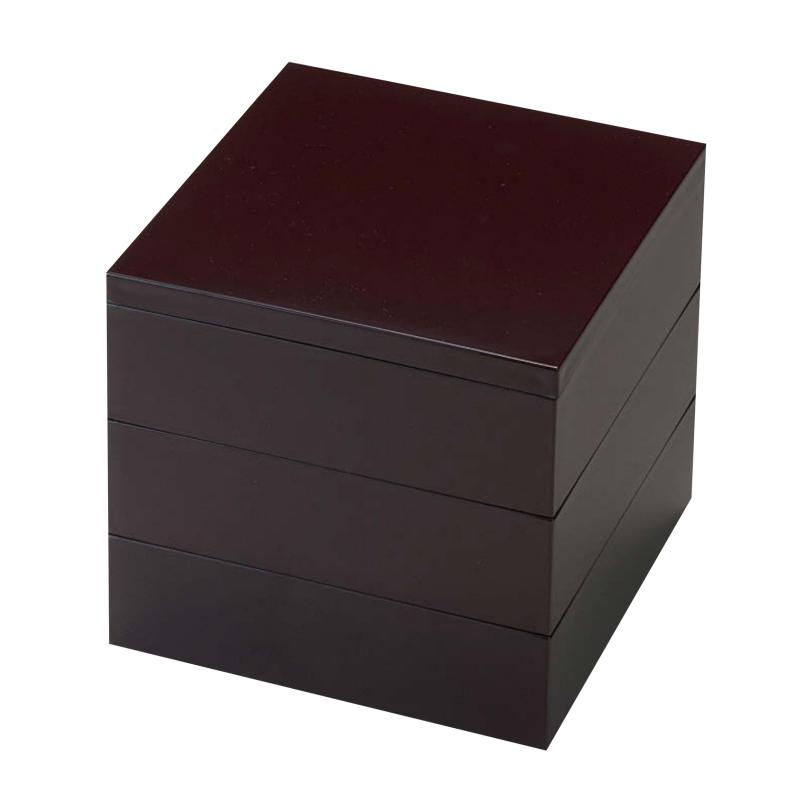 割烹漆器 若泉漆器 ミニお重箱 5寸永禄重 新溜（内黒） 3段 H-156-22A旅館、ホテル、料亭、レストランなどで、おせち料理や仕出し弁当、祝い膳を盛り付けるのに適しています。