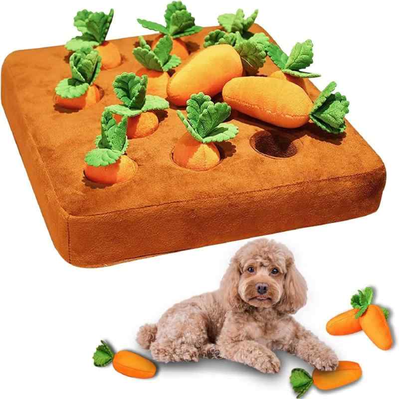 犬 おもちゃ ペット用品, 知育玩具 犬 にんじん ノーズワークマット おやつ隠し 訓練毛布 餌入れ いぬ用品 犬嗅ぎパッド 分離不安 嗅覚訓練 噛む ストレス解消 食べ過ぎる運動不足 家