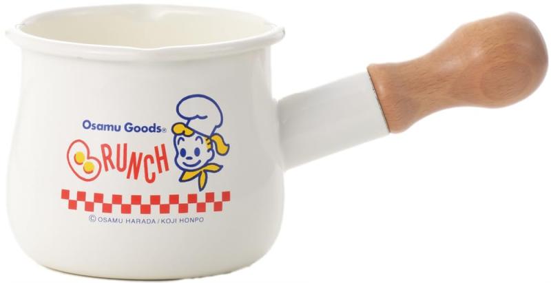 オサムグッズ ブランチ ホーロー プチミルクパン 550ml OG-20直火（ガス火）対応/生産国：日本製（下地は中国国内で、絵付けから仕上げまで完成工程を日本国内で行った商品です）/ホーロー製品は1つ1つ手作りの為、1点1点の状態に個体差で色ムラ、黒い点、突起物等が生じる場合がありますが、品質を損なうものではありませんので、ご安心してご使用ください。サイズ：約W19.5 D10.5 H8.8