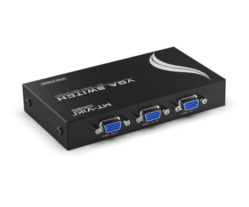 VGA 切替器 VGA 切り替え器2ポート 大画面16:9ワイドスクリーン対応スイッチ、 MT-VIKI ビデオセレクタースイッチボックス