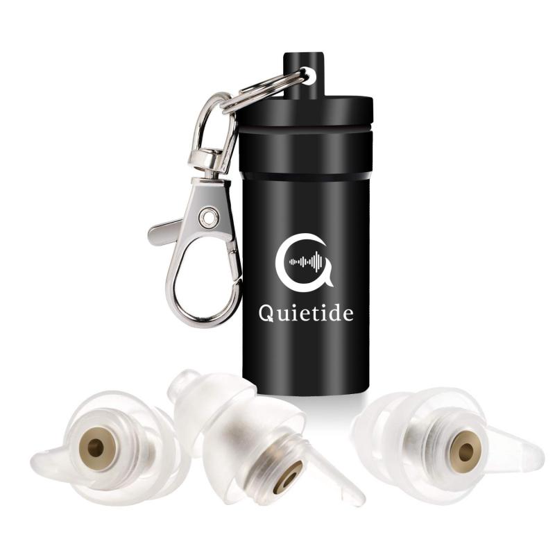 Quietide 耳栓 安眠 防音 睡眠用耳栓 小さいサイズ フィルター搭載 遮音値32dB 飛行機 仕事 勉強 繰り返し使用可能 携帯ケース付き 日本語説明書付 Q5
