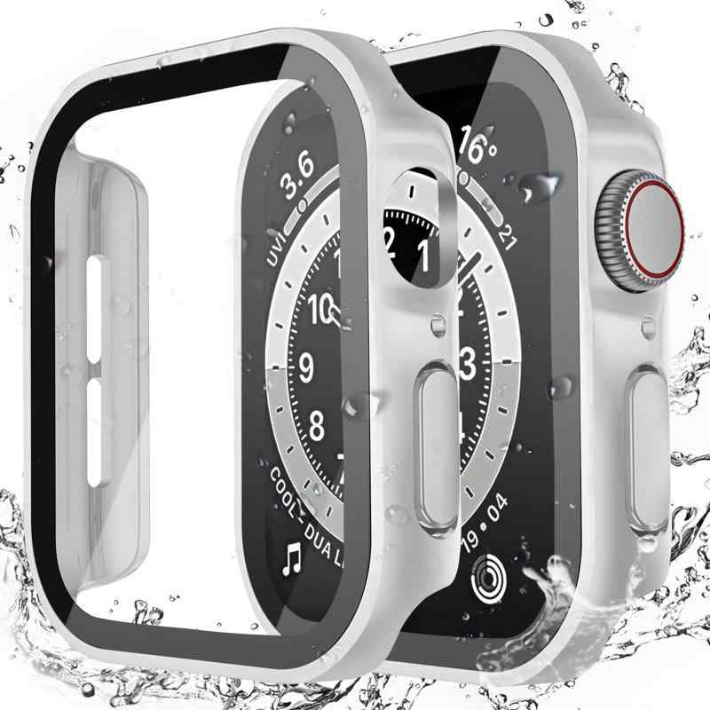 【2026新防水設計】LISAMER アップルウォッチ カバー Series 11 10 9 8 7 6 5 4 3 SE3 SE2 SE 対応 Apple Watch カバー防水 一体型 新デザイン 3D直角エッジ 超薄型 PC+ガラス素材 高透過率 memorishop-10032389 メモリーショップ サンプル画像2
