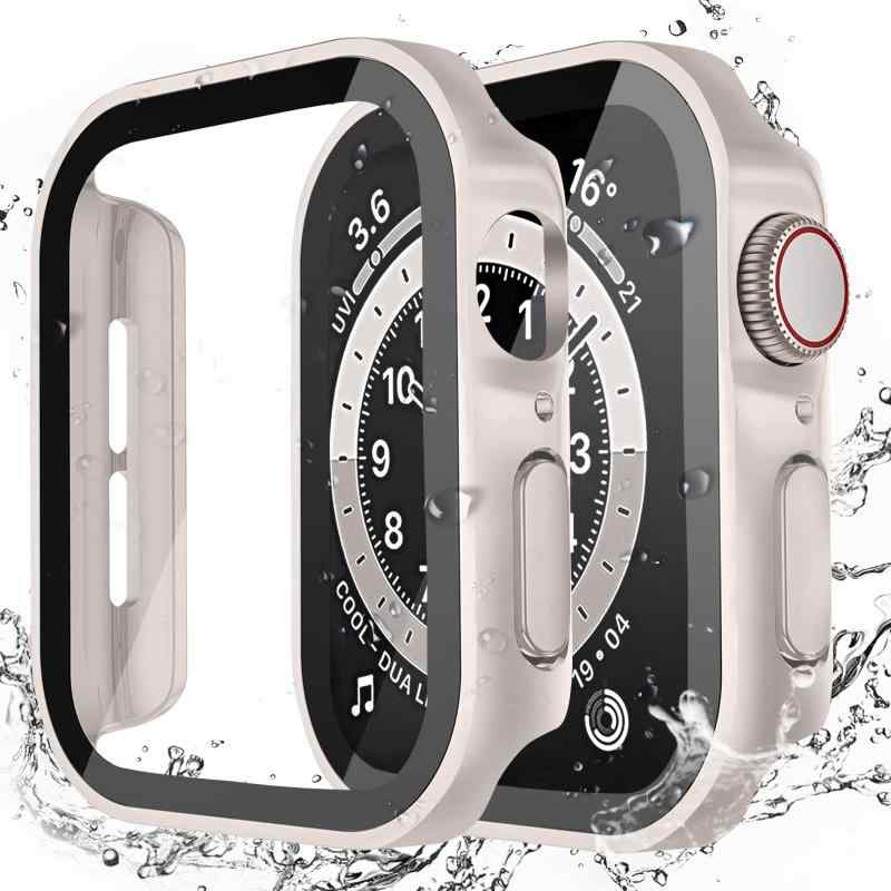 【2026新防水設計】LISAMER アップルウォッチ カバー Series 11 10 9 8 7 6 5 4 3 SE3 SE2 SE 対応 Apple Watch カバー防水 一体型 新デザイン 3D直角エッジ 超薄型 PC+ガラス素材 高透過率 memorishop-10032389 メモリーショップ サンプル画像3
